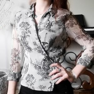 Vintage Silk Wrap Top Blouse